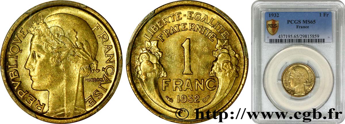 1 franc Morlon 1932 Paris F.219/3 FDC65 PCGS