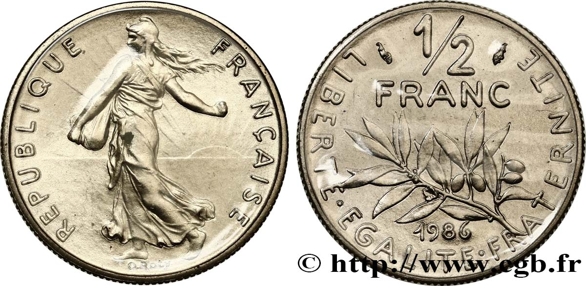 1/2 franc Semeuse 1986 Pessac F.198/25 MS 