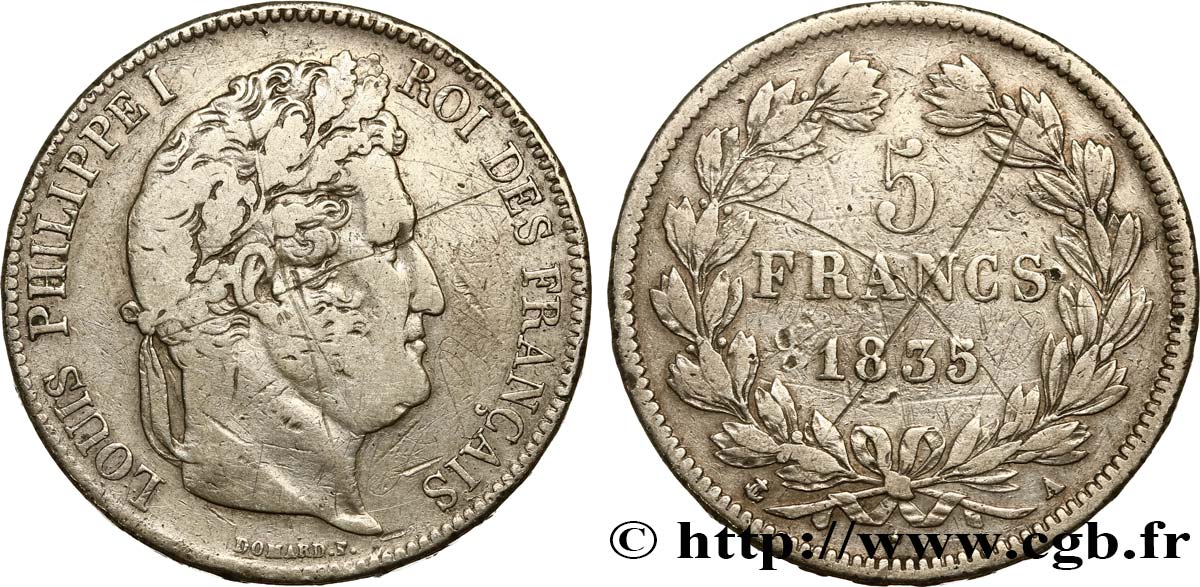 5 francs IIe type Domard 1835 Paris F.324/42 B 