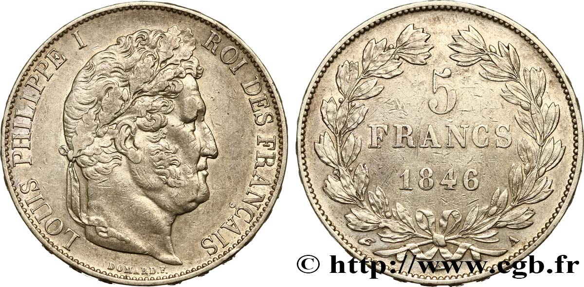 5 francs IIIe type Domard 1846 Paris F.325/10 TTB48 