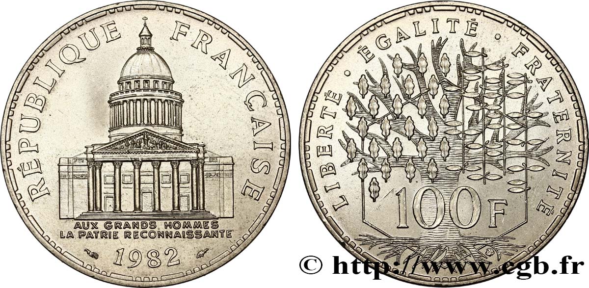 100 francs Panthéon 1982  F.451/2 SUP60 