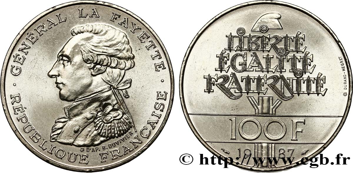 100 francs Égalité - La Fayette 1987  F.455/2 SUP60 
