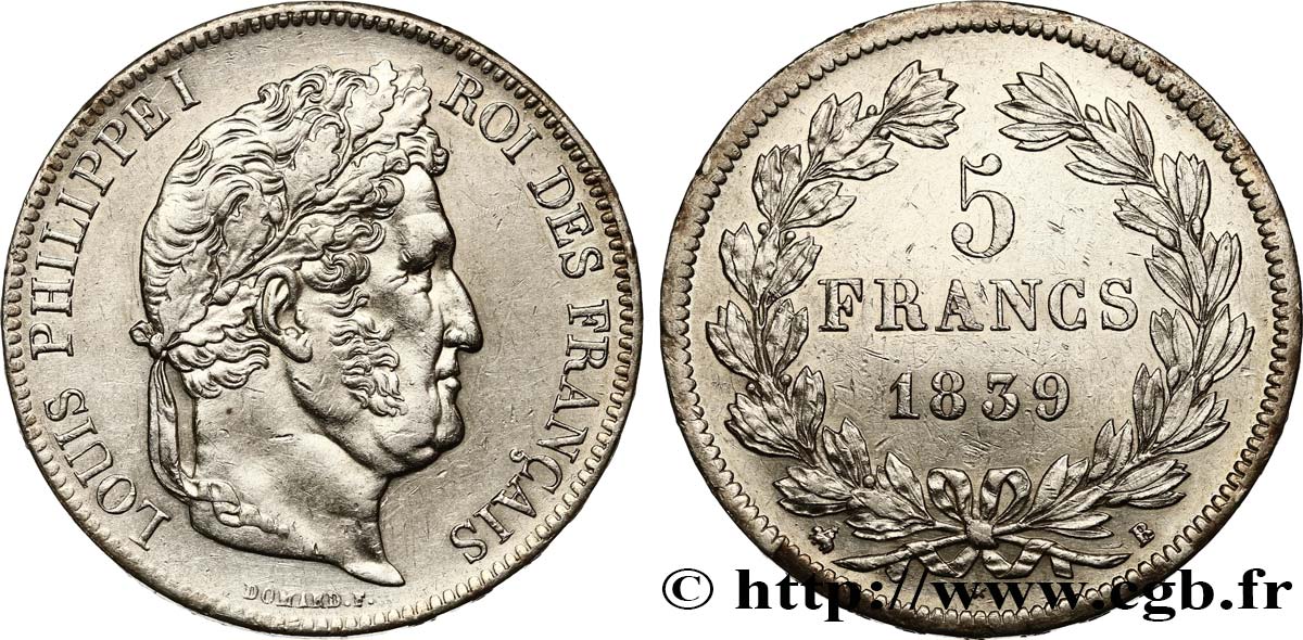 5 francs IIe type Domard 1839 Rouen F.324/76 q.SPL 