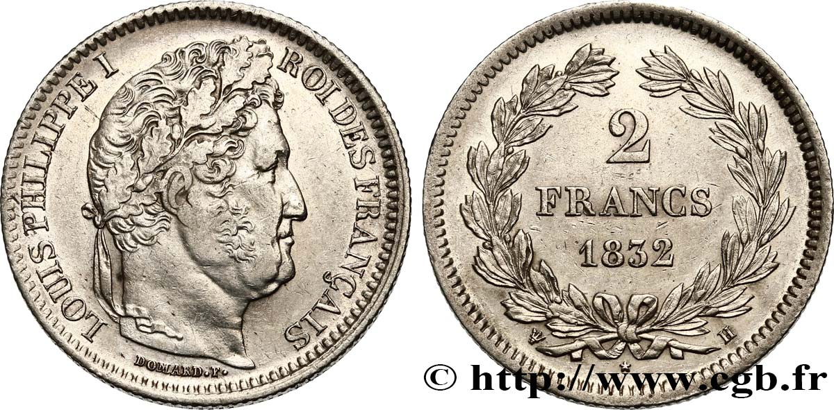 2 francs Louis-Philippe 1832  La Rochelle F.260/8 MBC52 