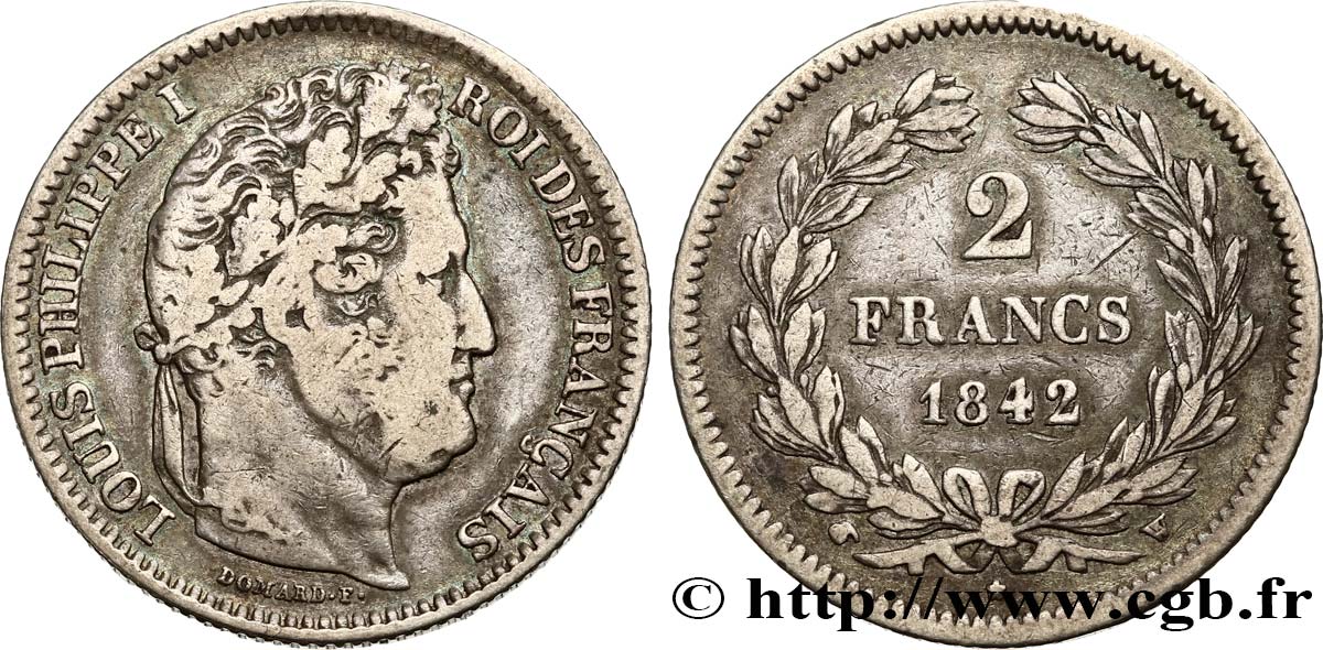 2 francs Louis-Philippe 1842 Lille F.260/91 MB25 