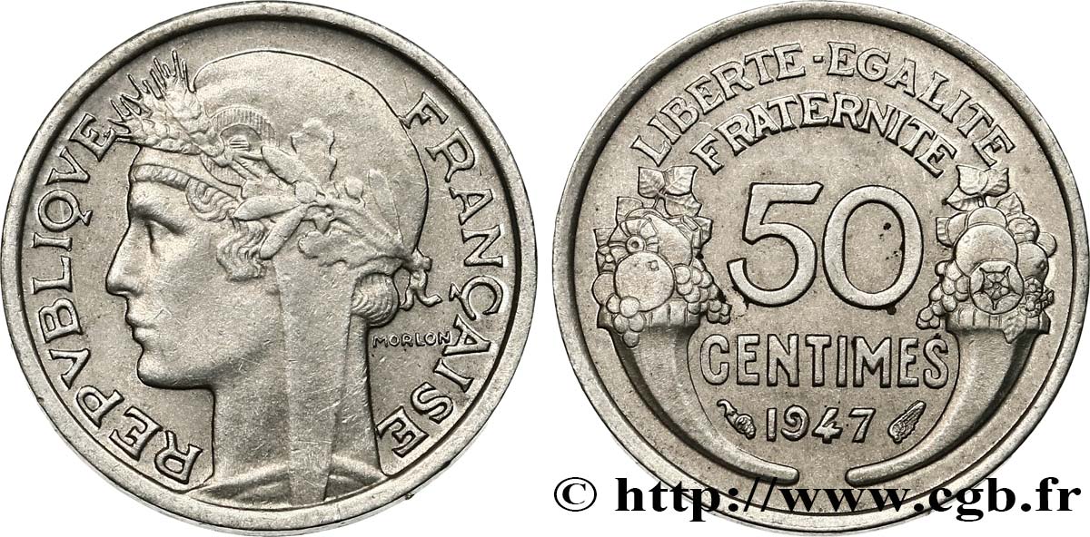 50 centimes Morlon, légère 1947  F.194/10 VZ55 