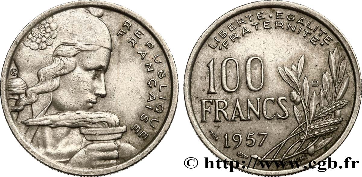 100 francs Cochet 1957 Beaumont-le-Roger F.450/11 TTB48 