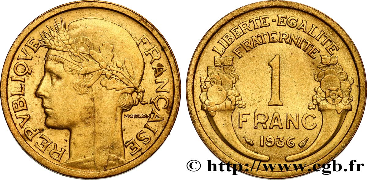1 franc Morlon 1936 Paris F.219/7 MS60 