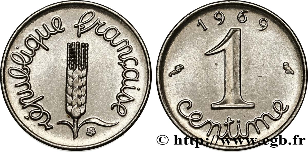 1 centime Épi, gras 1969 Paris F.106/16 var. EBC62 