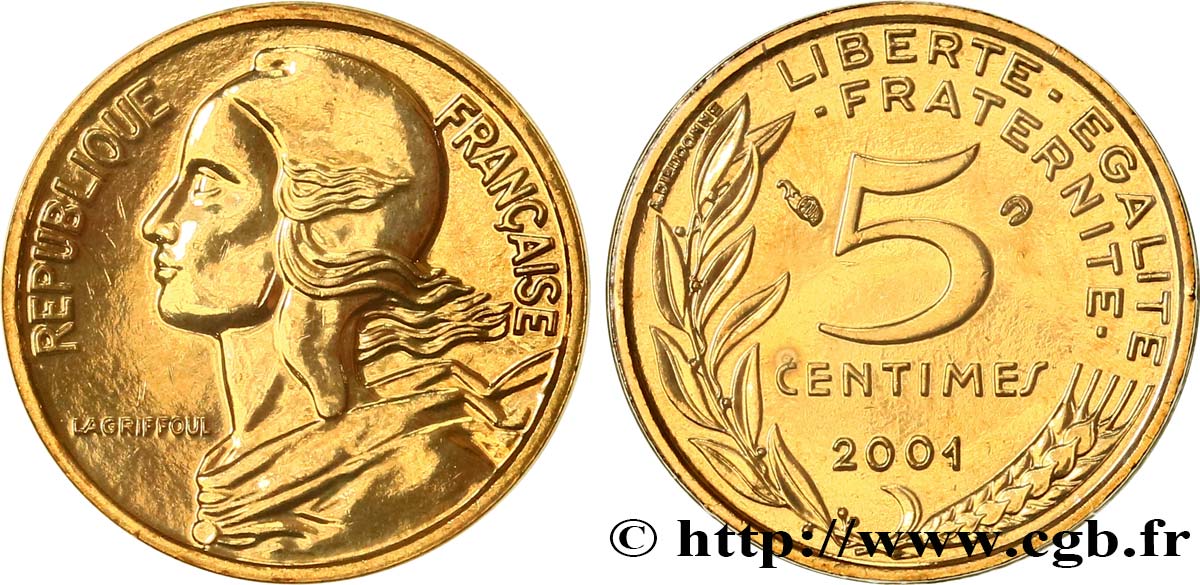 5 centimes Marianne 2001 Pessac F.125/45 MS 