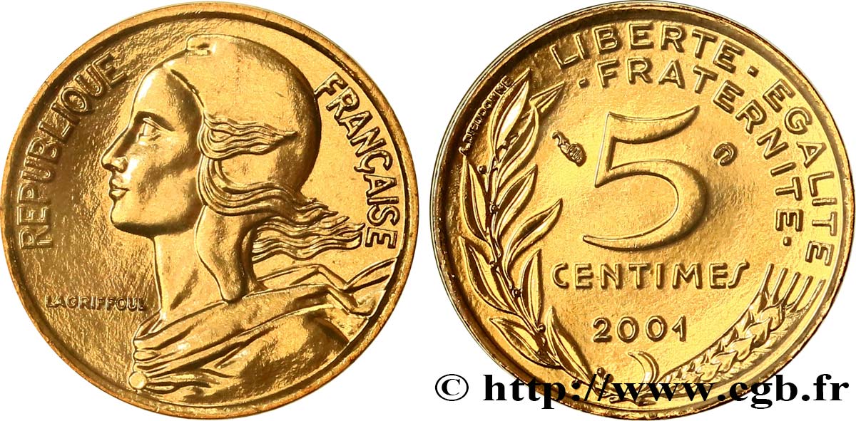 5 centimes Marianne 2001 Pessac F.125/45 MS 