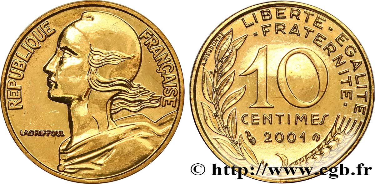 10 centimes Marianne 2001 Pessac F.144/45 MS 