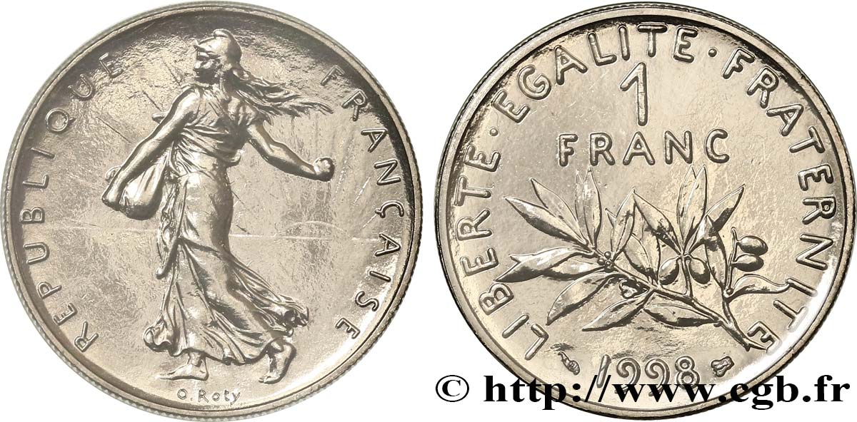1 franc Semeuse, nickel, BU (Brillant Universel) 1998 Pessac F.226/46 MS 