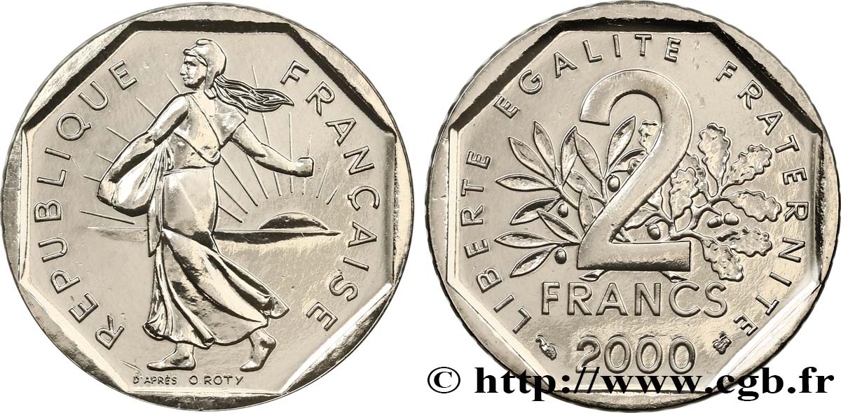 2 francs Semeuse, nickel 2000 Pessac F.272/28 FDC 