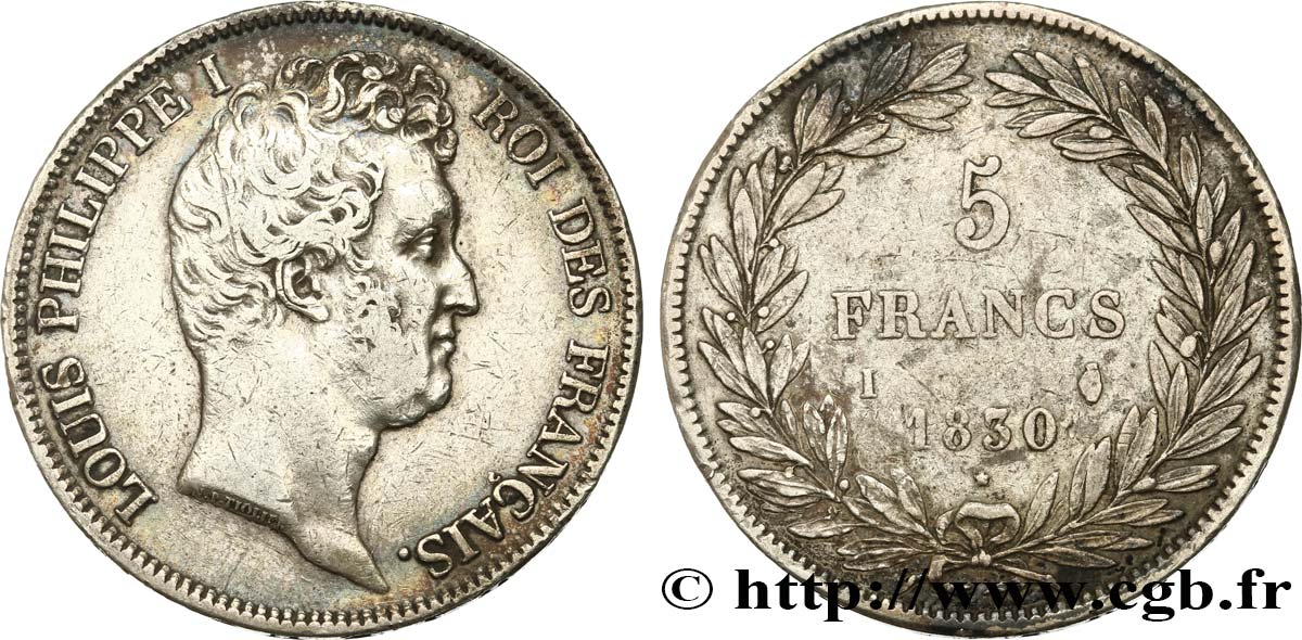 5 francs type Tiolier avec le I, tranche en creux 1830 Limoges F.315/6 BC35 