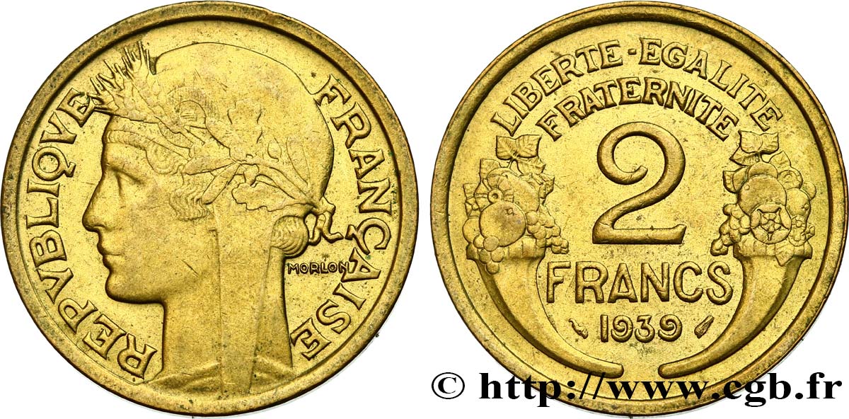 2 francs Morlon 1939  F.268/12 AU58 