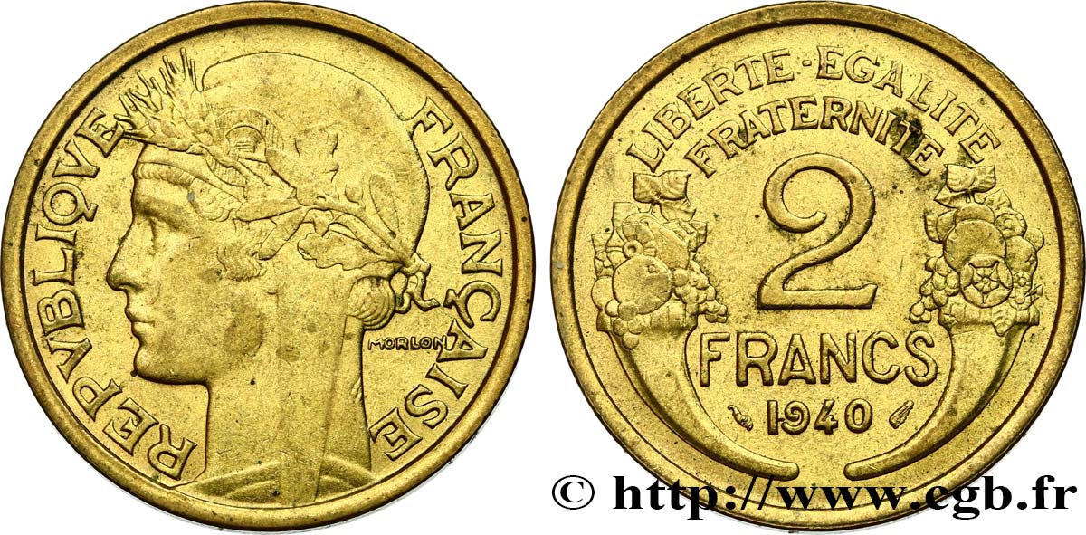 2 francs Morlon 1940  F.268/13 AU58 