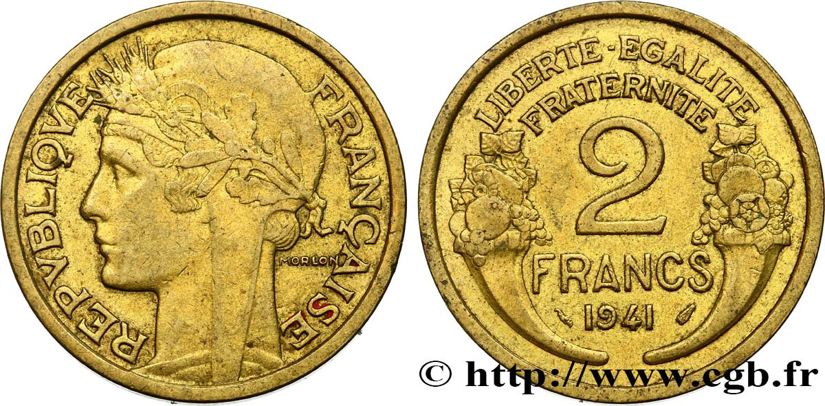 2 francs Morlon 1941  F.268/14 AU52 