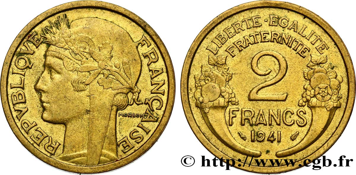 2 francs Morlon 1941  F.268/14 AU55 