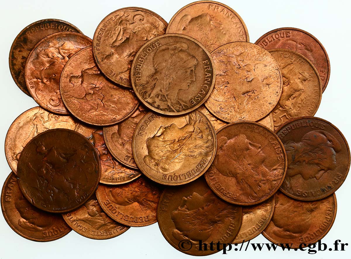 Lot de 25 monnaies de 5 centimes Daniel-Dupuis n.d. s.l. F.119/5-5 SGE/VZ 
