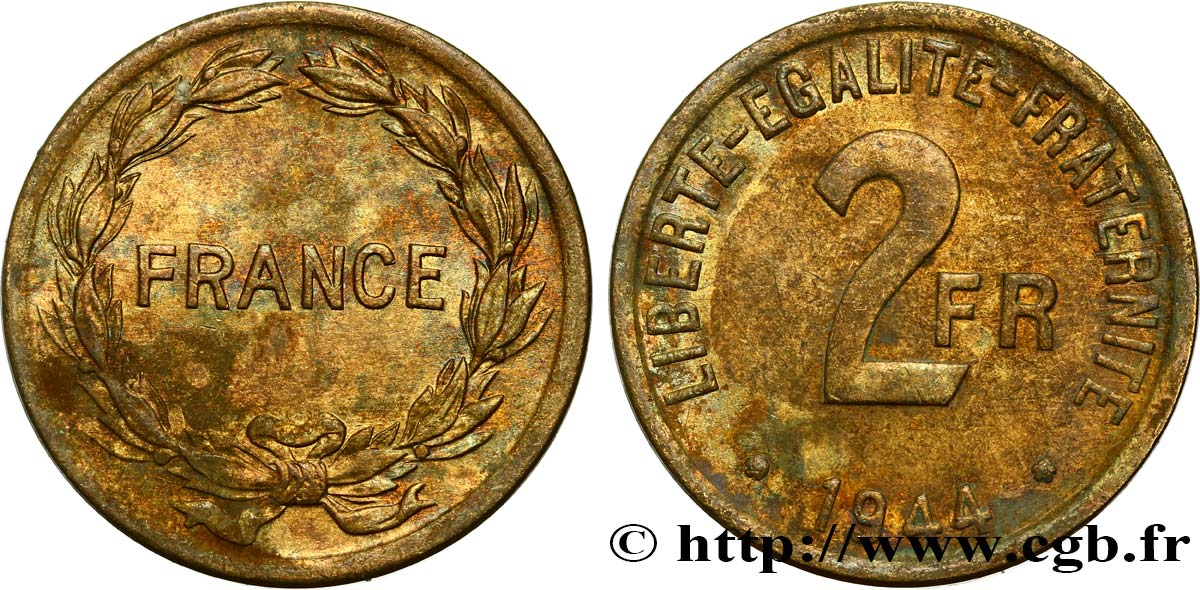 2 francs France 1944  F.271/1 MBC40 