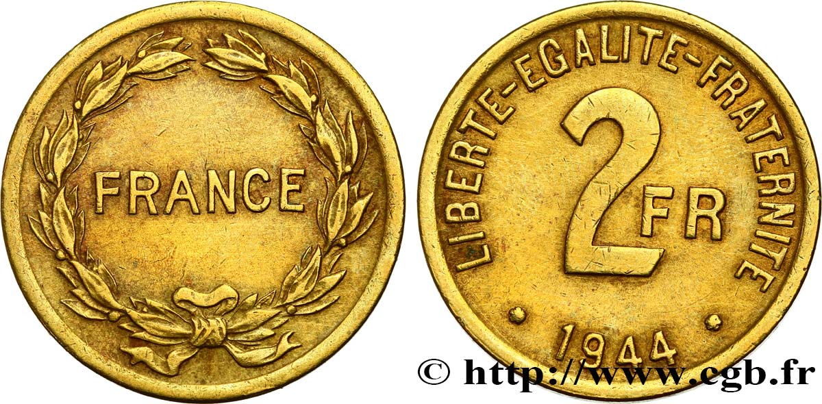 2 francs France 1944  F.271/1 MBC 