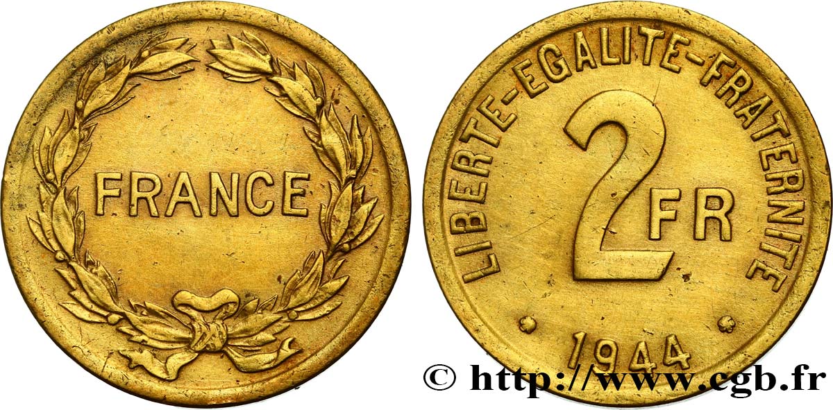 2 francs France 1944  F.271/1 TTB+ 