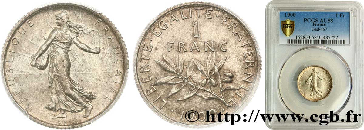 1 franc Semeuse 1900  F.217/4 SPL58 PCGS