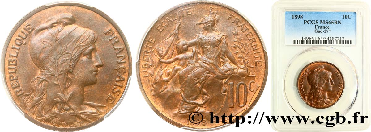 10 centimes Daniel-Dupuis 1898  F.136/5 FDC65 PCGS