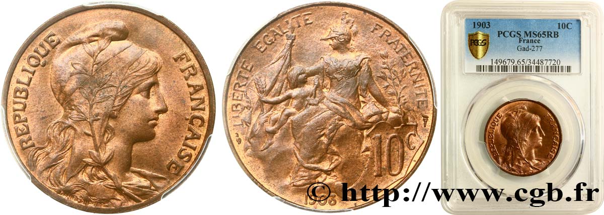 10 centimes Daniel-Dupuis 1903  F.136/12 FDC65 PCGS