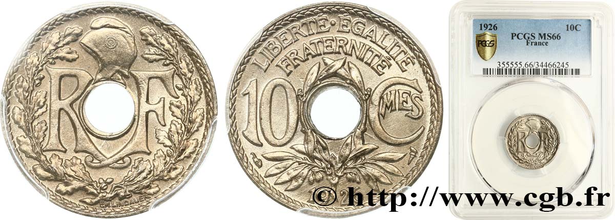 10 centimes Lindauer 1926  F.138/13 MS66 PCGS