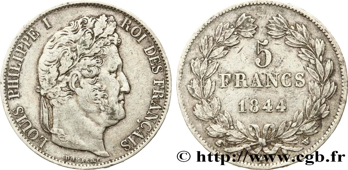 5 francs IIIe type Domard 1844 Lille F.325/5 TTB40 