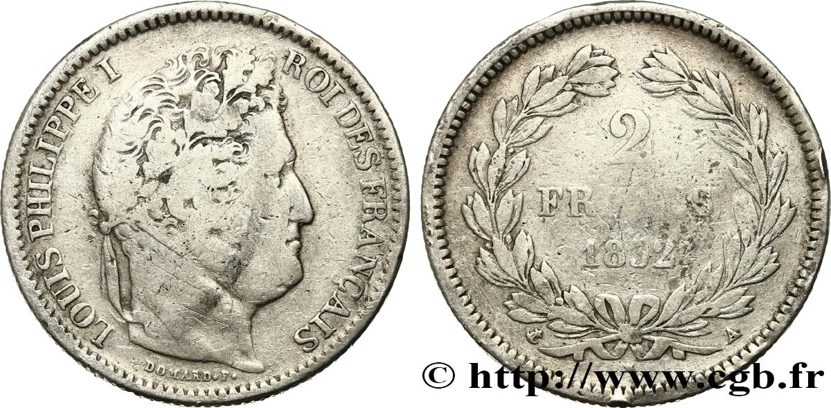 2 francs Louis-Philippe 1832 Paris F.260/4 q.MB 
