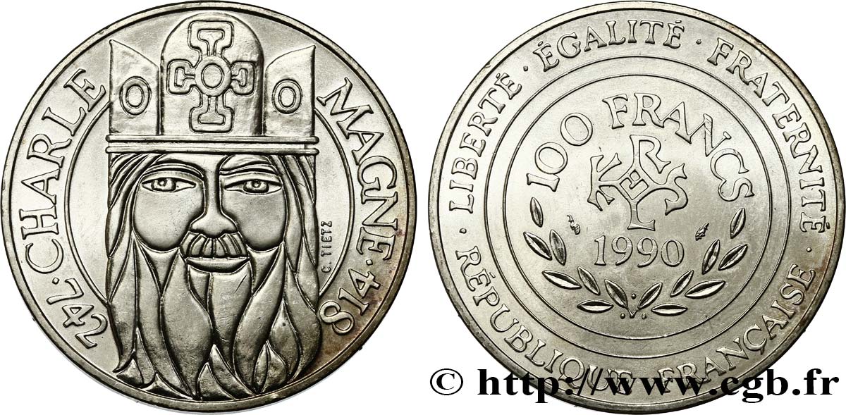 100 francs Charlemagne 1990  F.458/2 fST63 