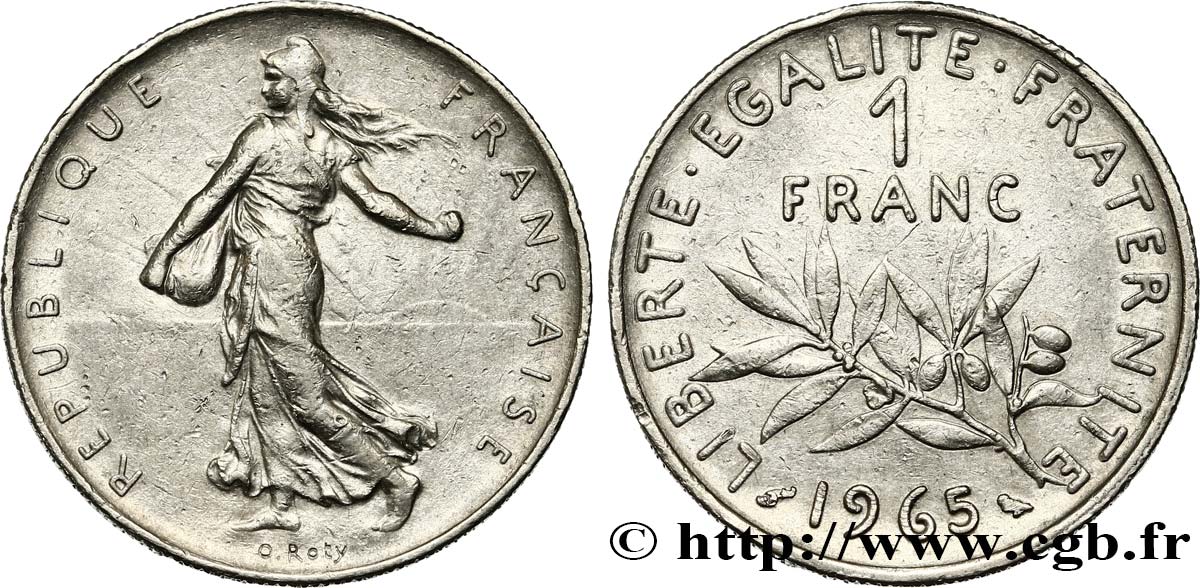 1 franc Semeuse, nickel, petite chouette 1965 Paris F.226/10 BC30 