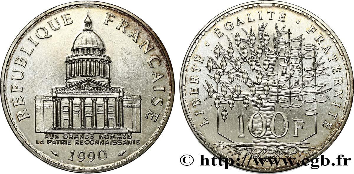 100 francs Panthéon 1990  F.451/10 SUP55 