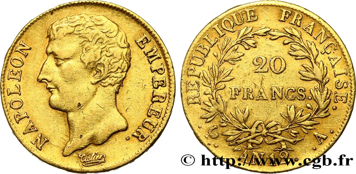 20 francs or Napoléon Empereur, buste intermédiaire 1804 Paris F.511/1 SS 