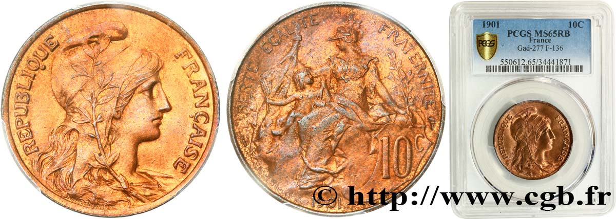 10 centimes Daniel-Dupuis 1901  F.136/10 FDC65 PCGS