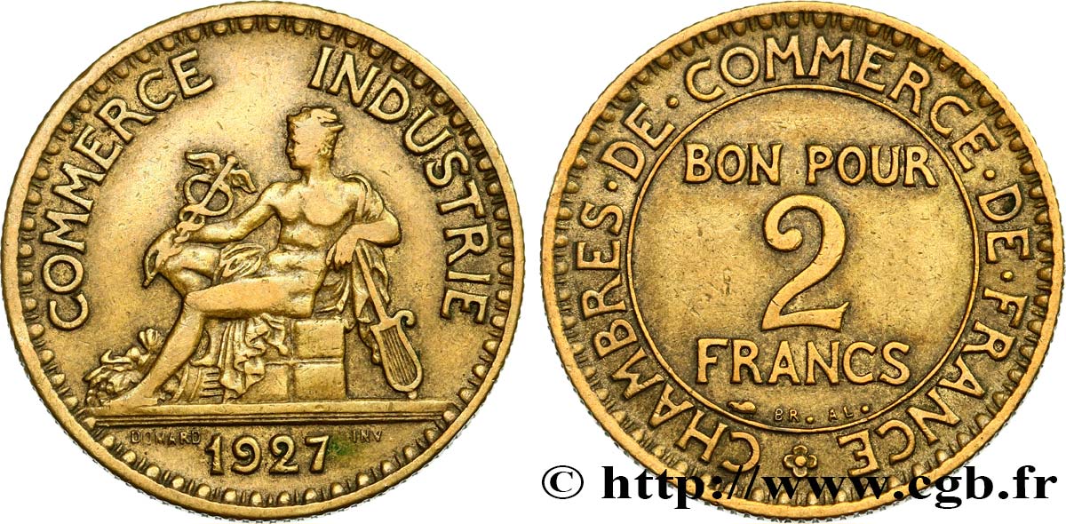 2 francs Chambres de Commerce 1927  F.267/9 TB35 
