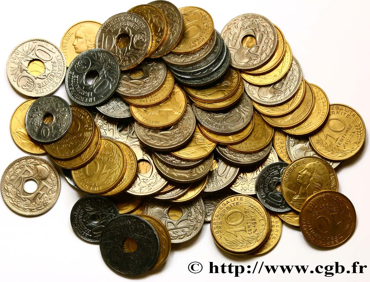 Lot de 79 pièces de 10 centimes Lindauer et Marianne n.d. s.l. F.138/1-2-3-4-5-6-7-8-9-10-11-12-13-14-15-16-17-18-19-20-21-22-23-24-25 B/TTB 