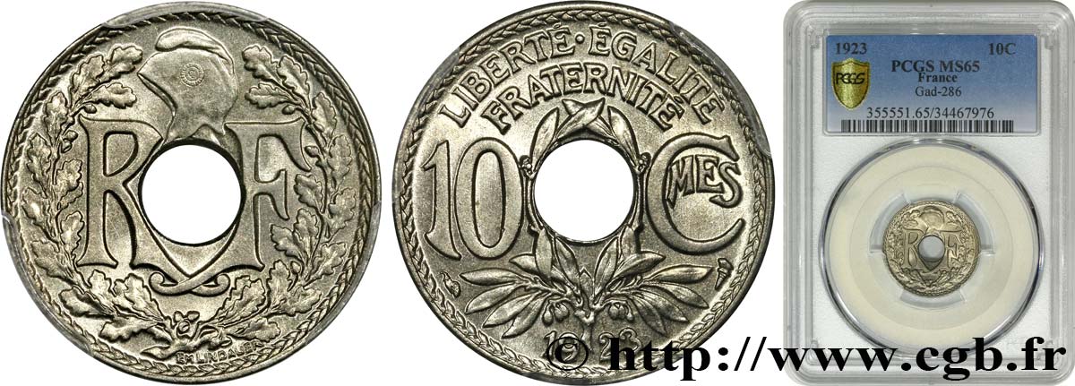 10 centimes Lindauer 1923  F.138/8 ST65 PCGS