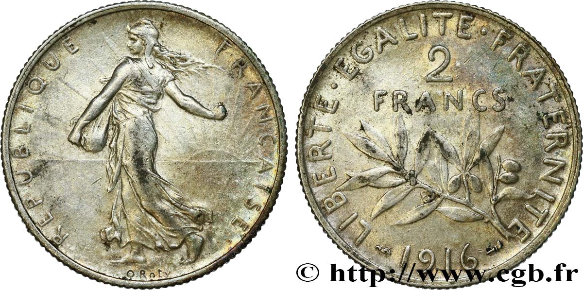 2 francs Semeuse 1916  F.266/18 SS48 