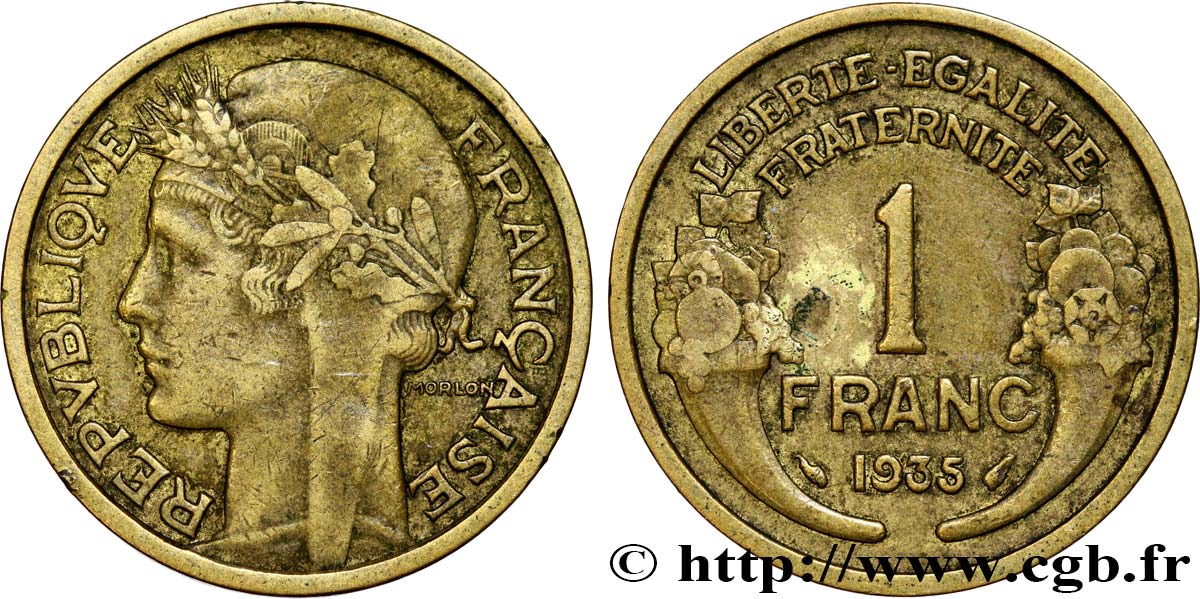 1 franc Morlon 1935 Paris F.219/6 VF35 
