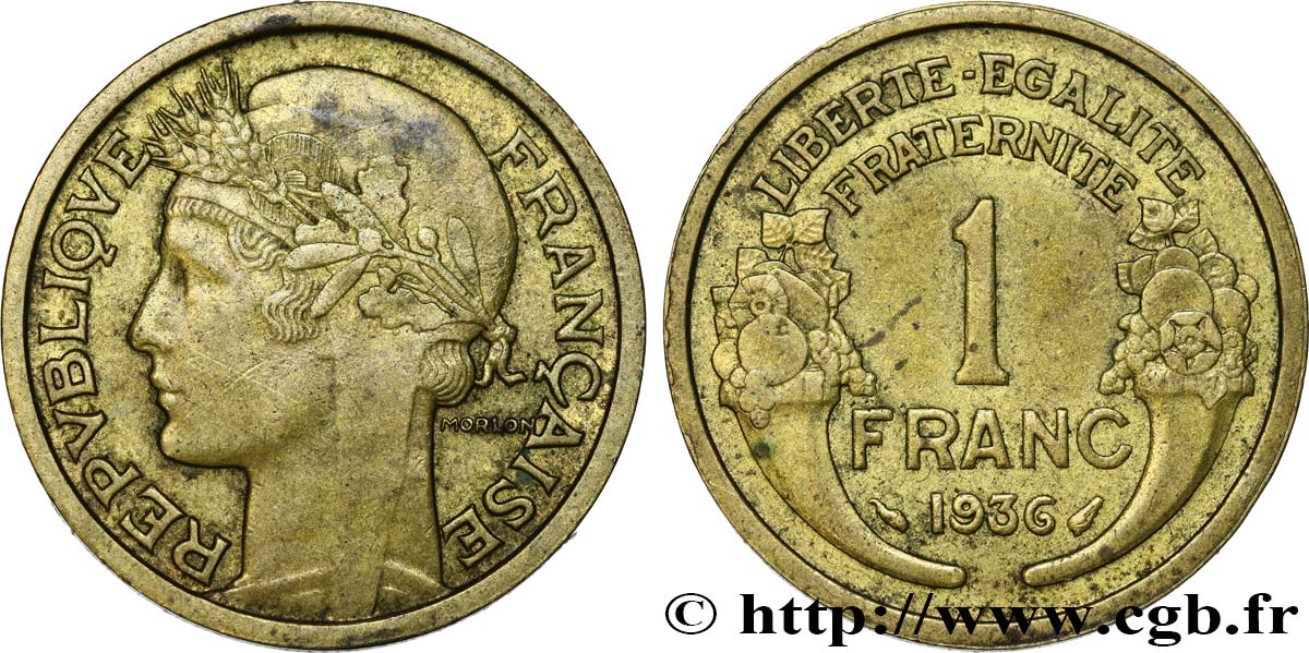 1 franc Morlon 1936 Paris F.219/7 MBC52 