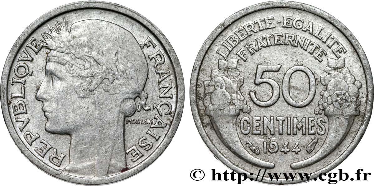50 centimes Morlon, légère 1944  F.194/3 MBC40 