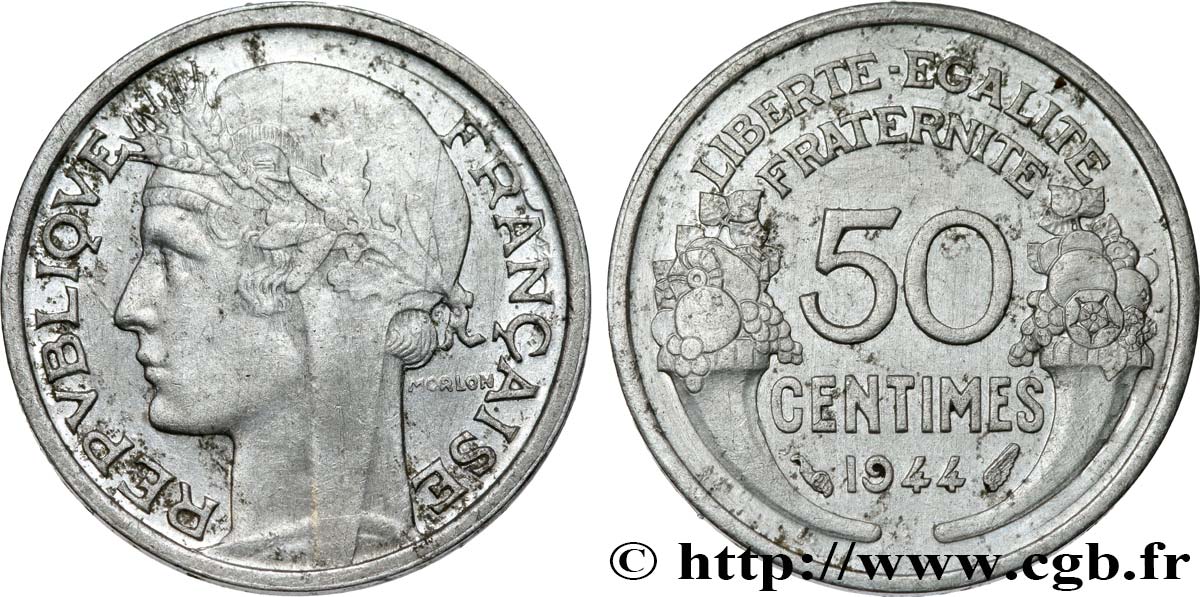 50 centimes Morlon, légère 1944  F.194/3 MBC 