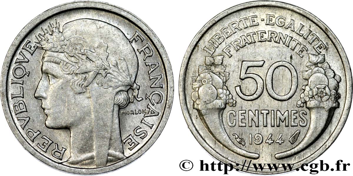 50 centimes Morlon, légère 1944  F.194/3 AU52 