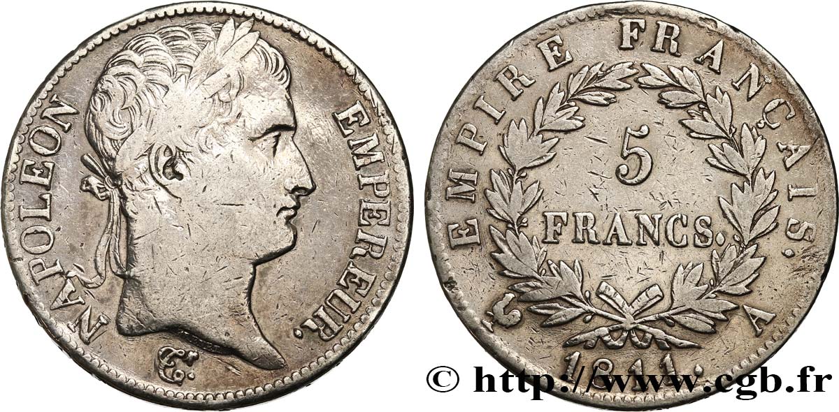 5 francs Napoléon Empereur, Empire français 1811 Paris F.307/27 BC 