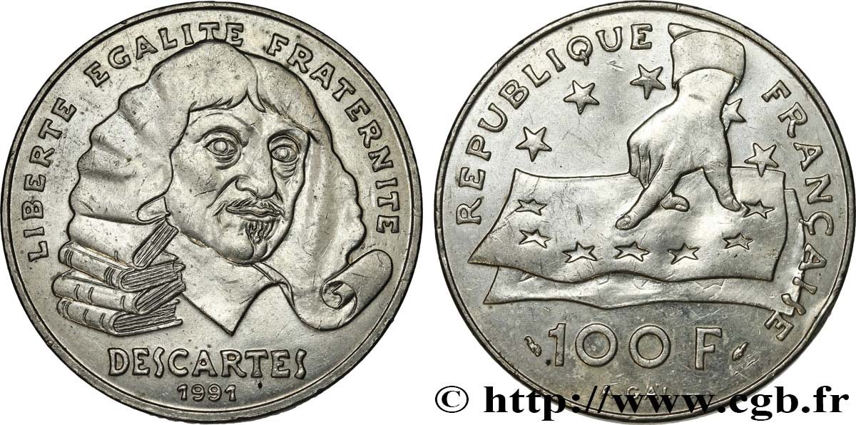 100 francs René Descartes 1991  F.459/2 MBC+ 