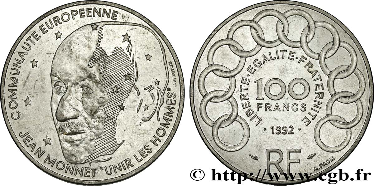 100 francs Jean Monnet 1992  F.460/2 MBC 